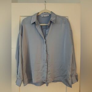 Zara Satin Effect Button Down Shirt